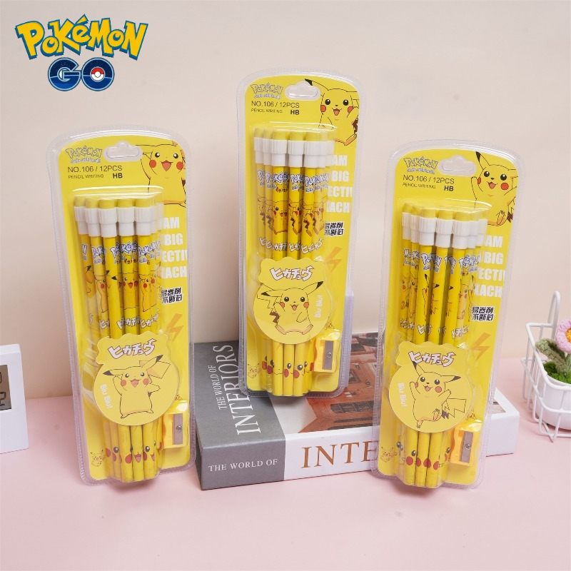 Office Supply Office Stationery Items - 12 szt. ołówków Pokemon z gumką,