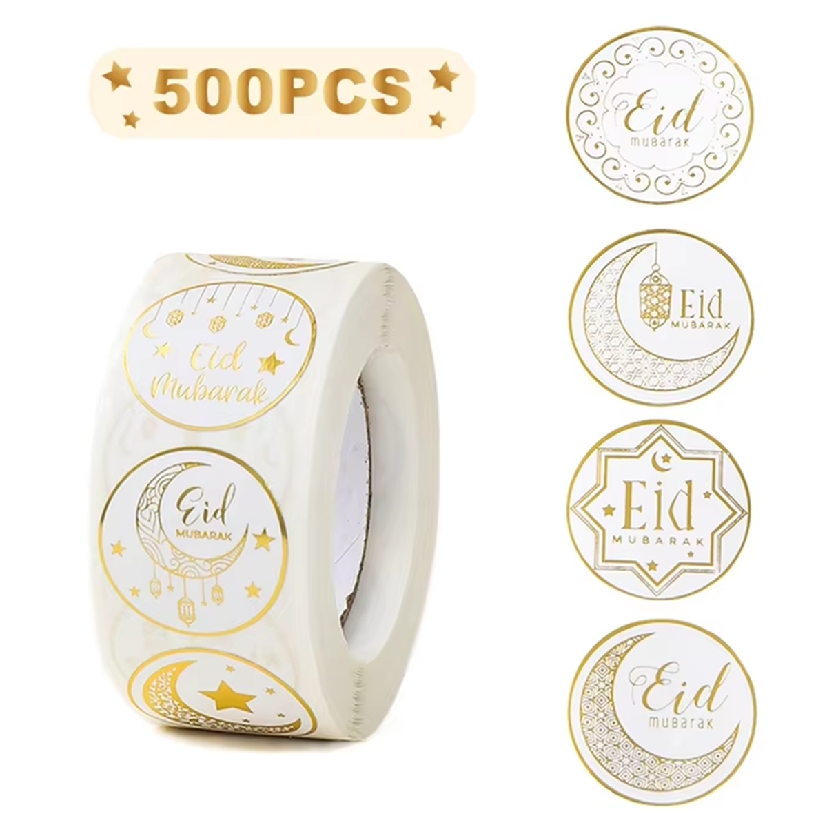 Sticker Label Roll - EID Mubarak Naklejki w rolce Ramadan