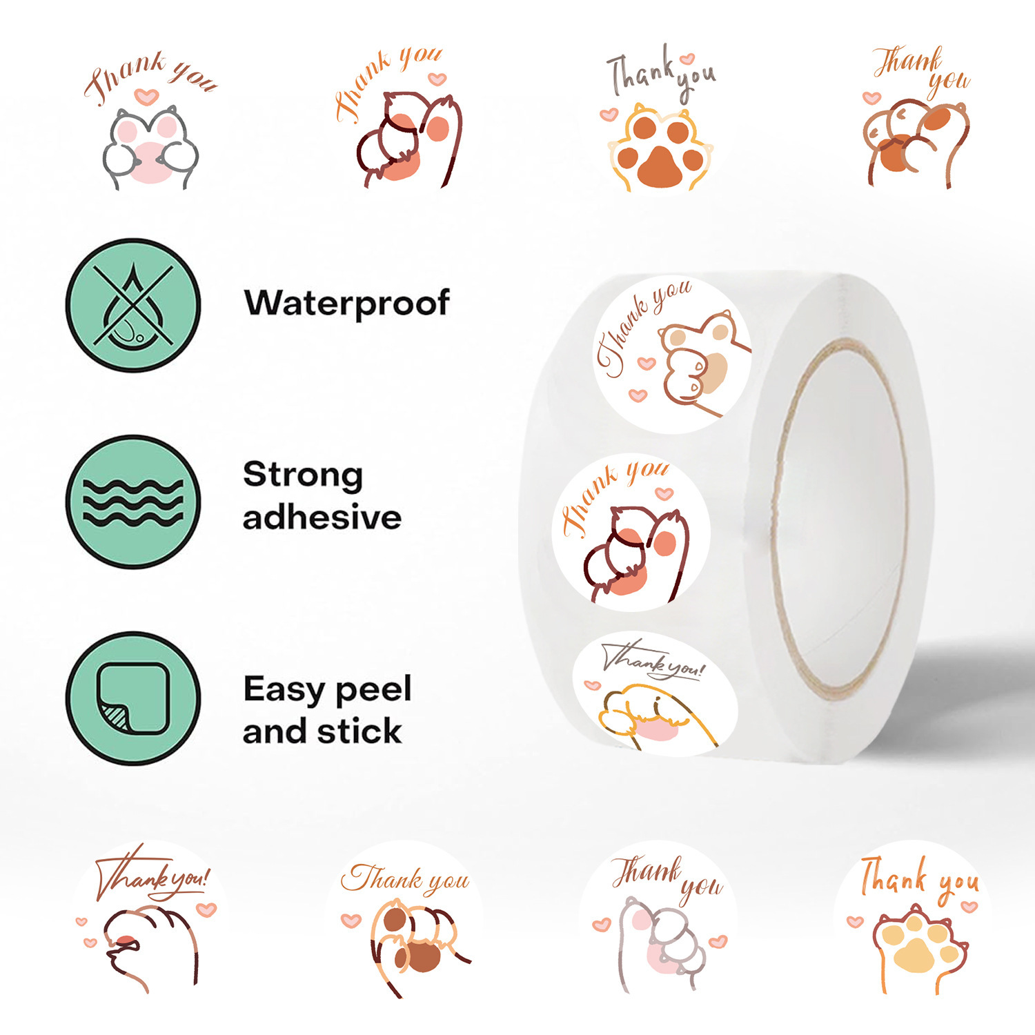 JCAC 500 szt./rolka Urocze nak – Sticker Label Roll recenzja i cena